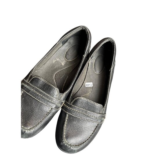 Clarks Womens Black pebbled Leather Loafers Size 9 - Picture 4 of 8